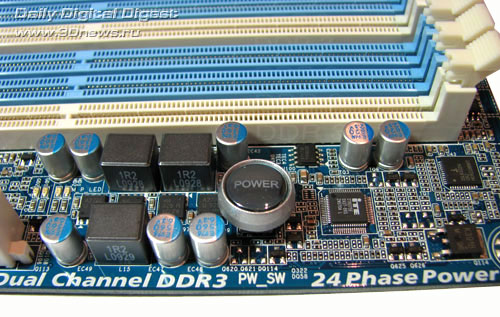 Gigabyte P55-UD6-С кнопка